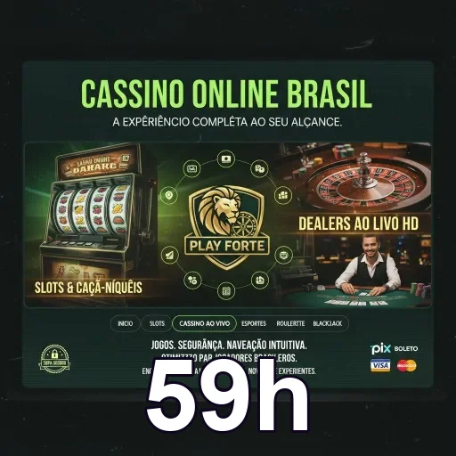 Tela de pagamentos Pix e saque rápido no 59h